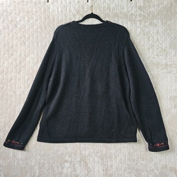 Bobbie Brooks Black Sweater with Floral Embroidery - Picture 4 of 8